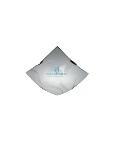 plaf.soff.vetro Ondaluce CCR301 en verre satiné 2 x 60 W E27